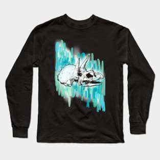 Triceratops Dinosaur Skull Long Sleeve T-Shirt